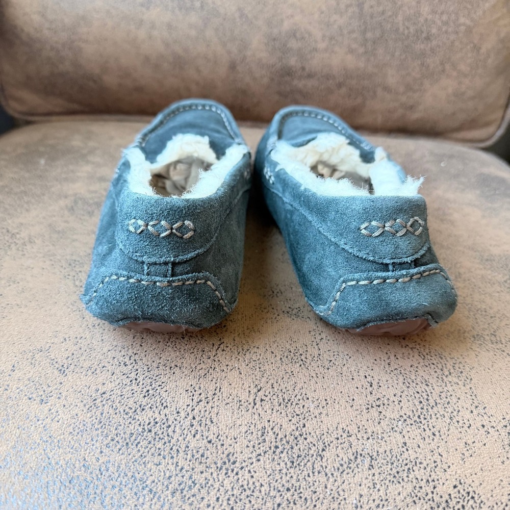 UGG Ansley Suede Slippers Blue Teal Moccasin Loafers Womens Size 9 - Picture 4 of 7